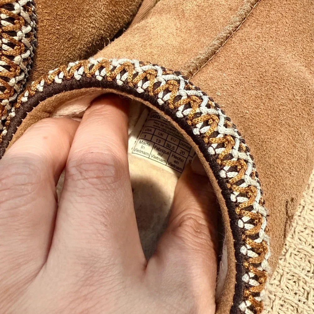 UGG Chestnut Suede Shearling Slip-On Clog